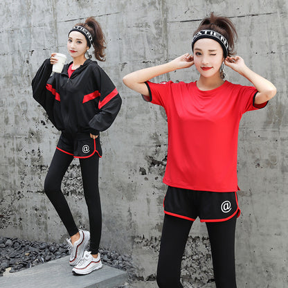 Loose Four Or Five-Piece Gym Sports Running Fitness Clothes Women