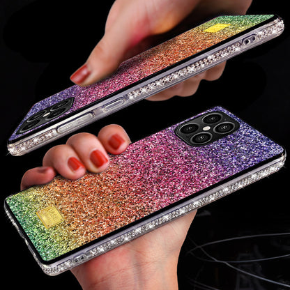 New Phone Case Suitable For Rainbow Pasted Leather Diamond Mobile Phone Case