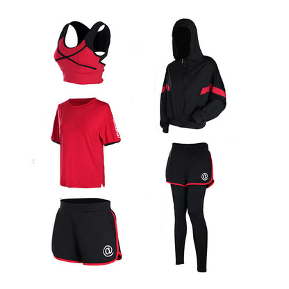 Loose Four Or Five-Piece Gym Sports Running Fitness Clothes Women