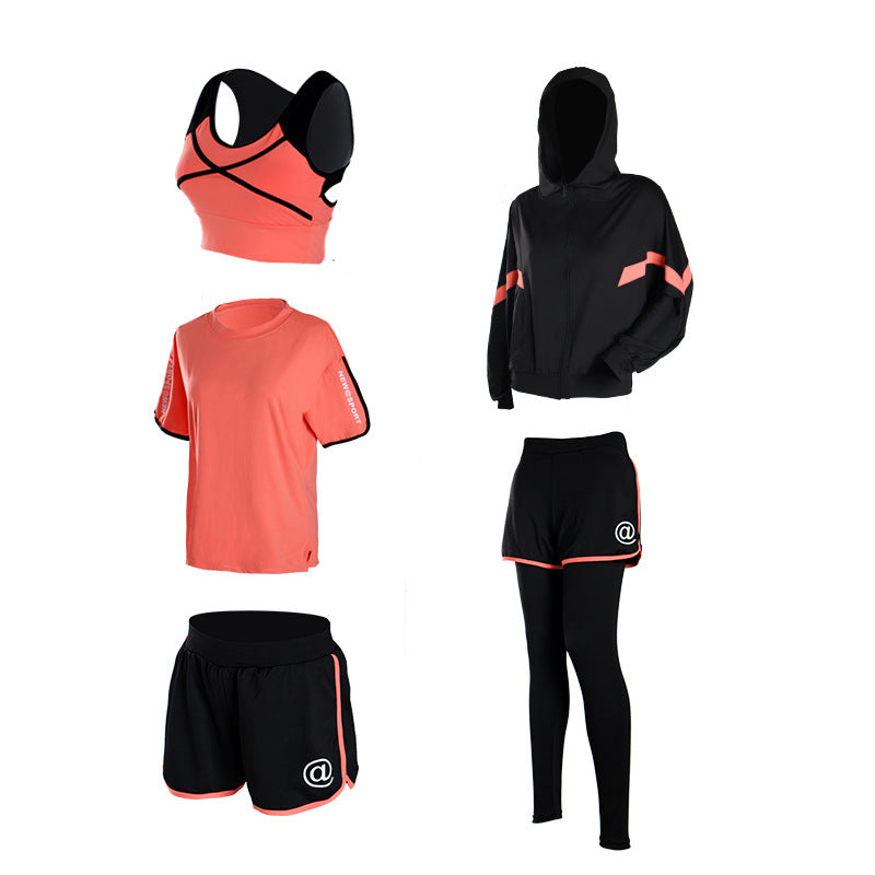 Loose Four Or Five-Piece Gym Sports Running Fitness Clothes Women