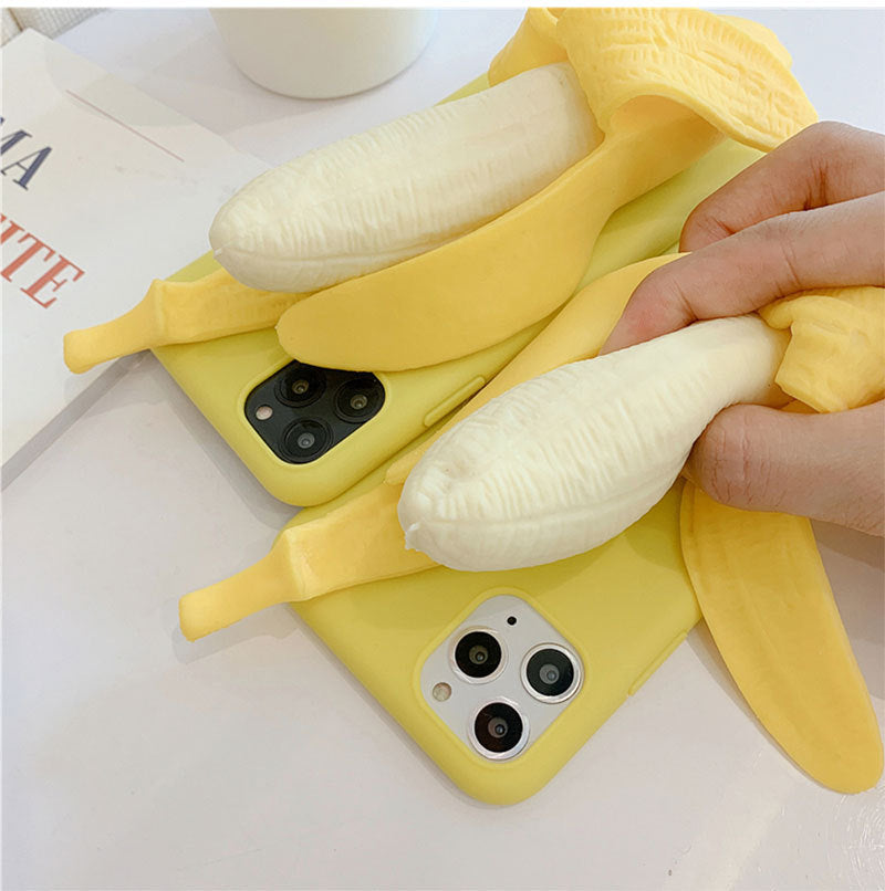 Unzip banana silicone phone case