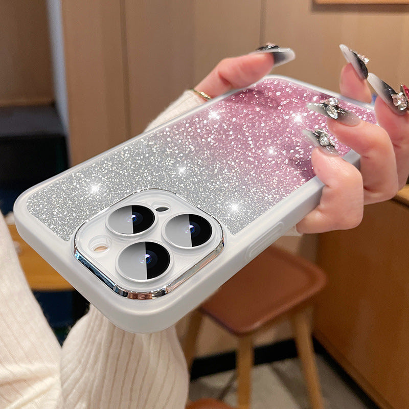 潘Applicable To 15 Transparent Glitter Phone Case Ultra-thin