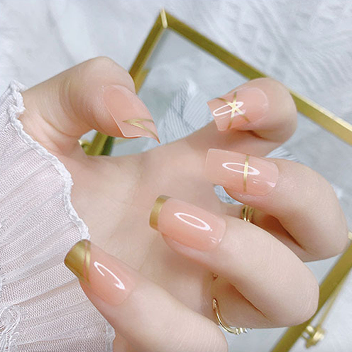 Almond Wear Nail Simple Frosted Glossy Fake Nail Tip