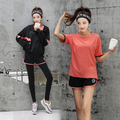 Loose Four Or Five-Piece Gym Sports Running Fitness Clothes Women