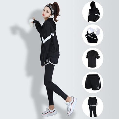 Loose Four Or Five-Piece Gym Sports Running Fitness Clothes Women