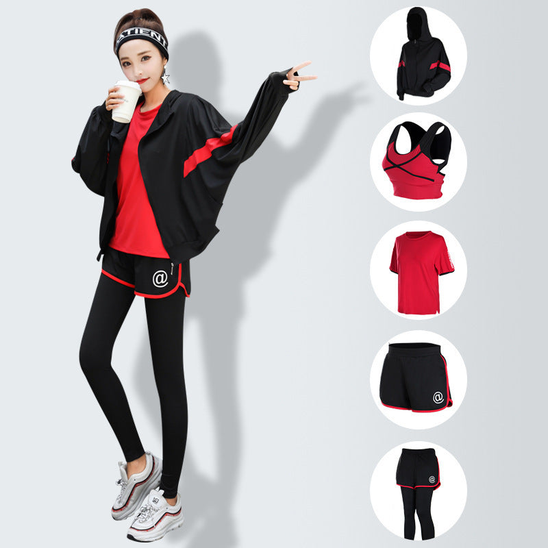 Loose Four Or Five-Piece Gym Sports Running Fitness Clothes Women