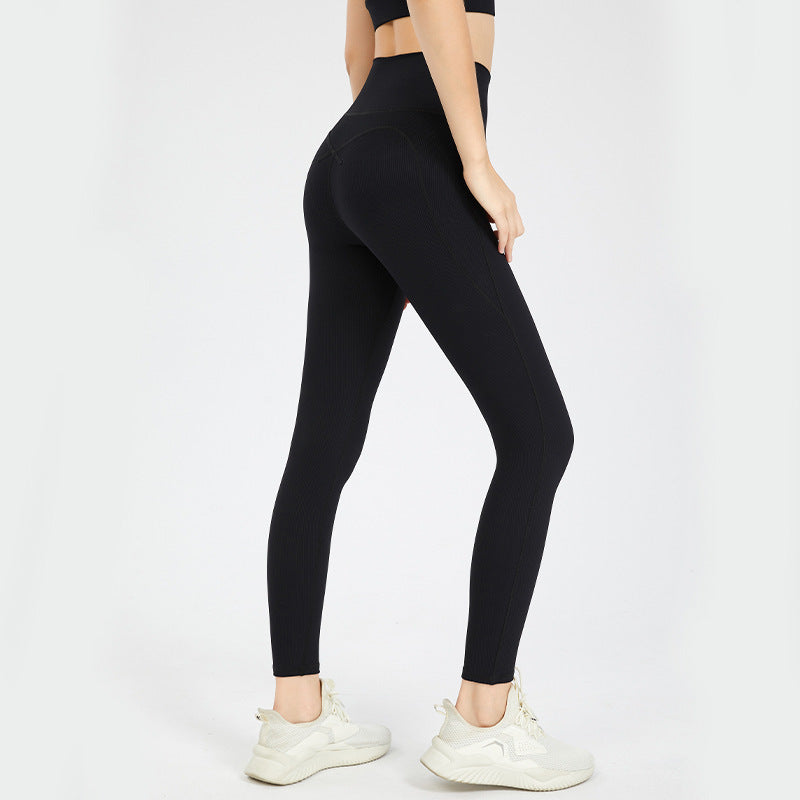 Running Sports Threaded Peach Hip-lifting Yoga Pants